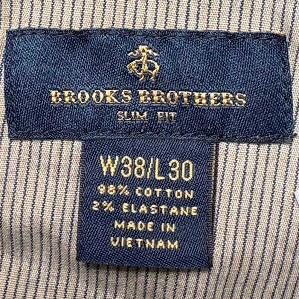 Brooks Brothers Slim Fit Khaki Tan 5-Pocket Stretch Pants Mens 38x30 - Picture 3 of 13